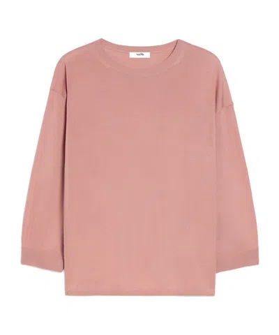 Max Mara Lightweight Wool Yarn Sweater In Pink
