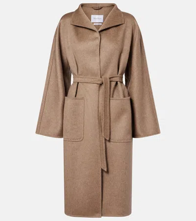 Max Mara Lilia Cashmere Wrap Coat In Brown