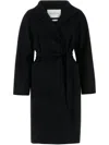 Max Mara Manuela Icon Belted Wool Coat In Black