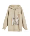 Max Mara Pattern Letters Embroidered Hooded Hooded Hoodie In Nude