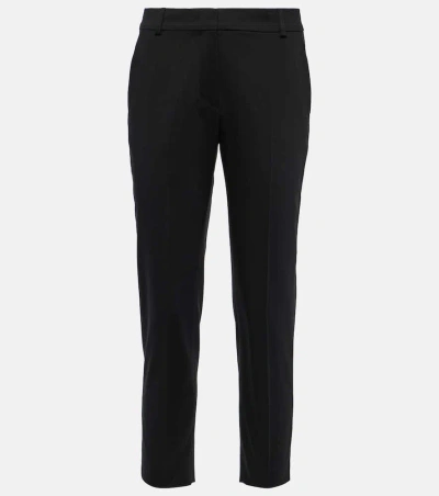 Max Mara Lince Cotton Cropped Straight Pants In Black
