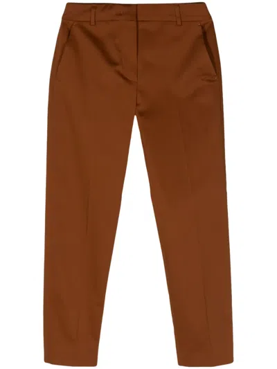 Max Mara Lince Mid-rise Tapered Trousers In Brown