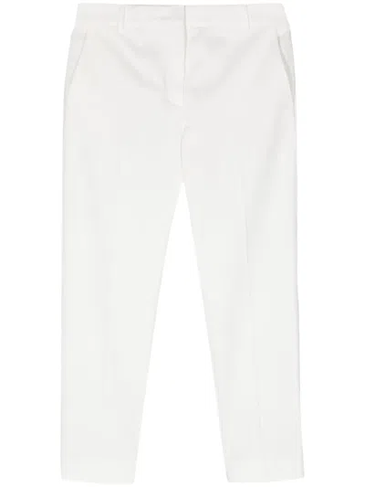 Max Mara Lince Mid-rise Tapered Trousers In White