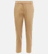 Max Mara Lince Slim Cotton Pants In Legno