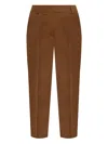 Max Mara Slim Fit Cropped Trousers Front Pleats In Brown