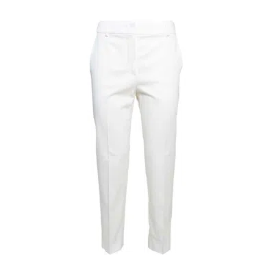 Max Mara Lince Trousers In Black Cotton In White