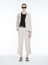 Max Mara Linen And Cotton Basketweave Jacket In Ecru