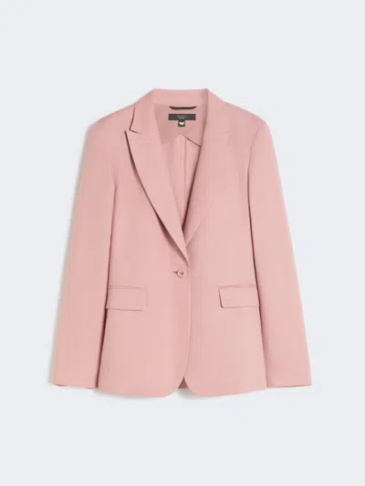 Max Mara Linen And Cotton Canvas Blazer In Pink
