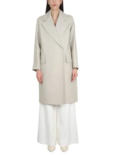 Max Mara Linen And Jersey Trench Coat In Beige