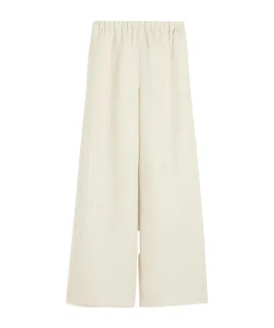 Max Mara Elasticated Palazzo Pants In White