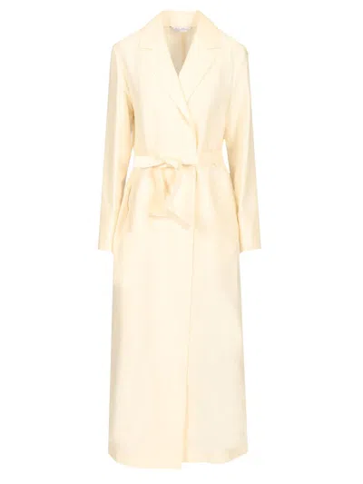MAX MARA LINEN AND SILK CANVAS OVERCOAT