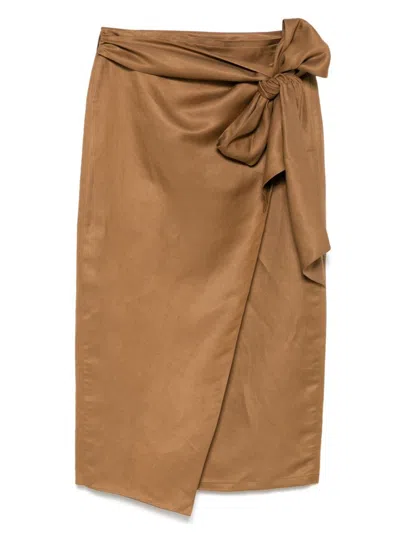 Max Mara Linen And Silk Twill Skirt