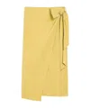 Max Mara Wrap Midi Skirt With High Waist Bow In Yellow