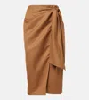 Max Mara Wickelrock Aus Leinen Und Seide In Braun