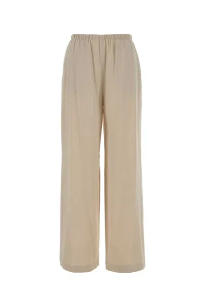Max Mara Linen-viscose Blend Stretch Pants In Beige O Tan