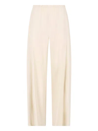 Max Mara Linen And Viscose Pants In Neutral