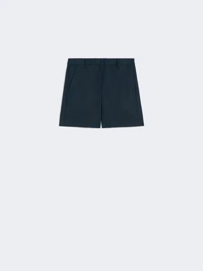 Max Mara Linen Basketweave Shorts In Blue