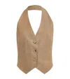 Max Mara Women Sauro Halterneck Waistcoat In Brown