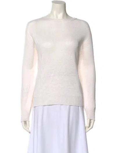 Pre-owned Max Mara Linen Bateau Neckline Sweater In Blue