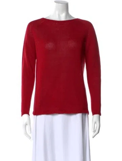 Pre-owned Max Mara Linen Bateau Neckline Sweater W/ Tags In Pink