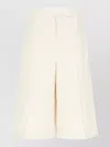 Max Mara Wool Tailored Shorts Pleats Buttoned Back Pockets In Neutral