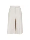 Max Mara Beige Linen Twill Mxmkaki Bermuda Shorts In White