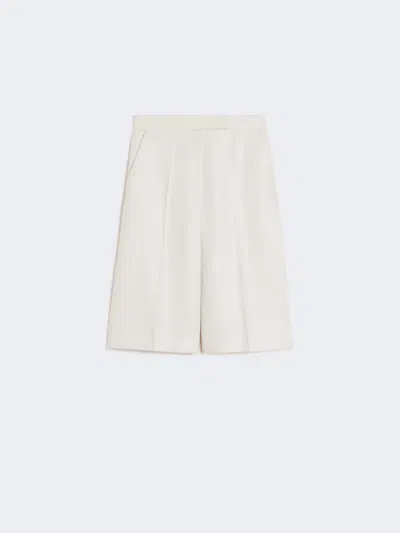 Max Mara Linen Bermuda Shorts In White