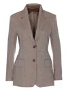 Max Mara Tailored Blazer With Front Pockets And Notch Lapel In Gray