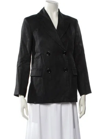 Pre-owned Max Mara Linen Blazer In Black