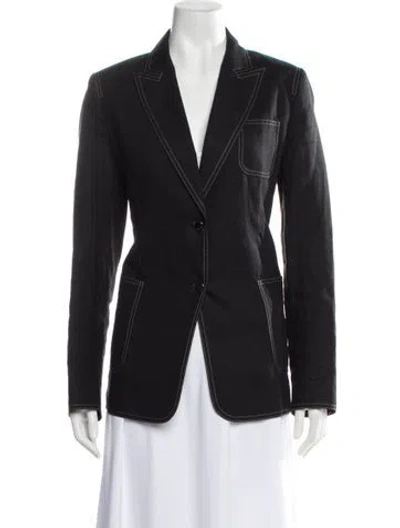 Pre-owned Max Mara Linen Blazer In Black