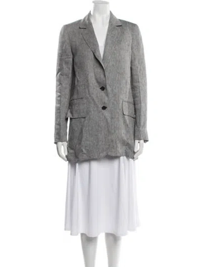 Pre-owned Max Mara Linen Blazer In Black