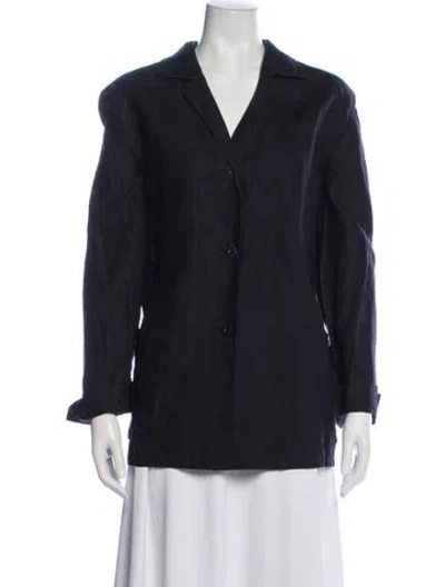 Pre-owned Max Mara Linen Blazer In Blue
