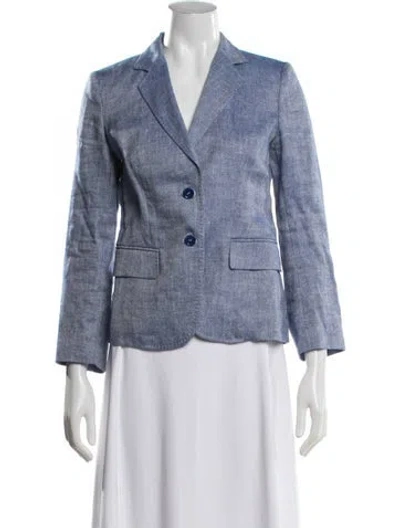 Pre-owned Max Mara Linen Blazer In Blue