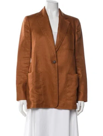Pre-owned Max Mara Linen Blazer In Brown