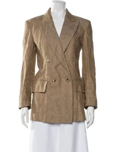 Pre-owned Max Mara Linen Blazer In Brown