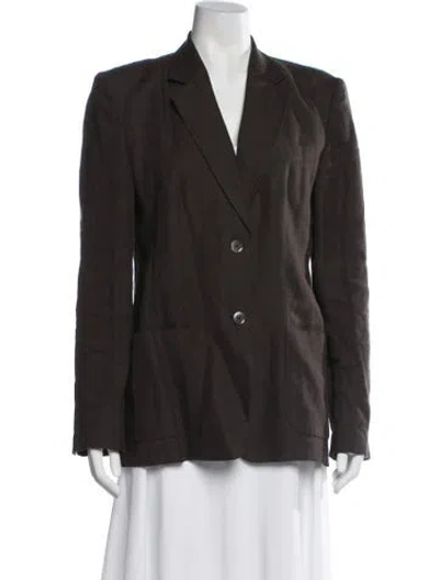 Pre-owned Max Mara Linen Blazer In Brown