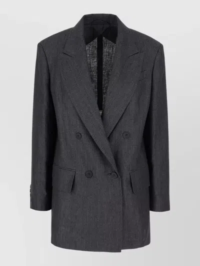 Max Mara Linen Blazer Button Detailing Longline Silhouette