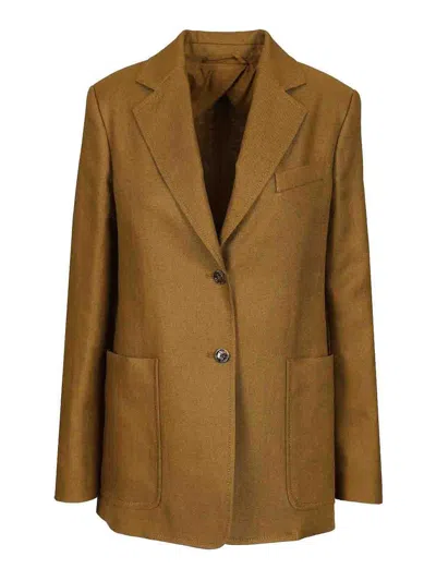 Max Mara Linen Blazer In Gold