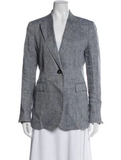 Pre-owned Max Mara Linen Blazer In Gray