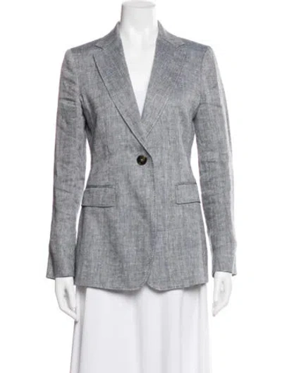 Pre-owned Max Mara Linen Blazer In Gray