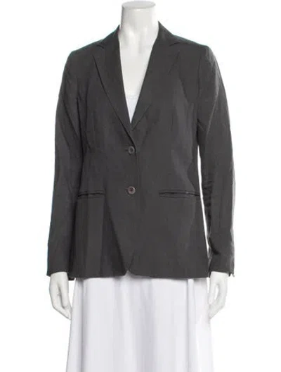 Pre-owned Max Mara Linen Blazer In Gray