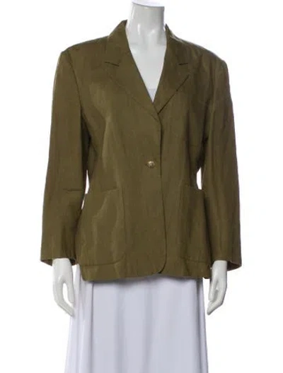 Pre-owned Max Mara Linen Blazer In Green