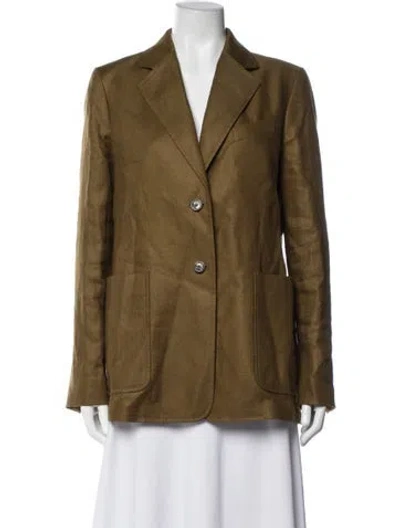 Pre-owned Max Mara Linen Blazer In Green