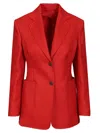 Max Mara Linen Blazer Jackets Red In Multi