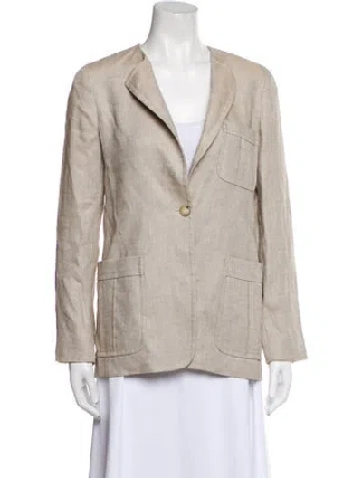 Pre-owned Max Mara Linen Blazer In Neutral