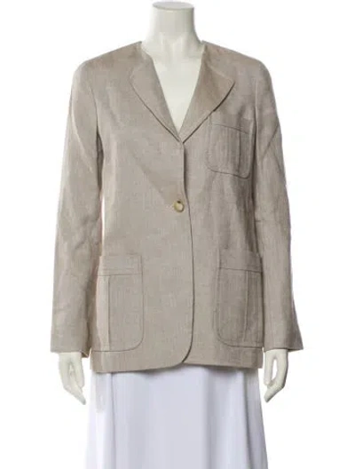 Pre-owned Max Mara Linen Blazer In Neutral