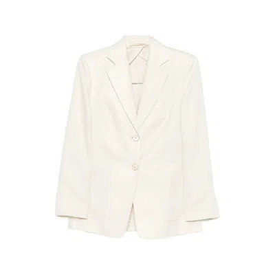 Max Mara Linen Blazer In Neutral