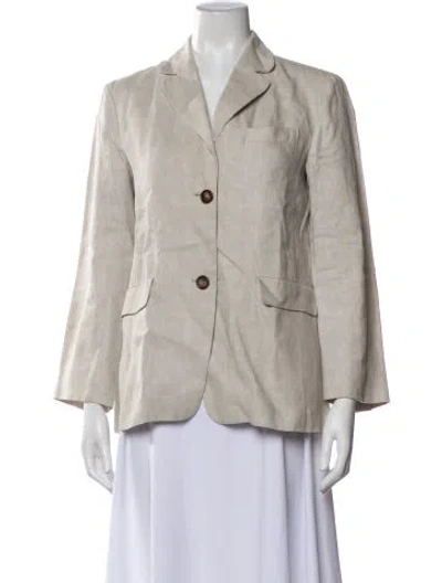 Pre-owned Max Mara Linen Blazer In Neutral