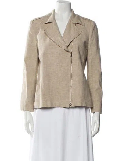 Pre-owned Max Mara Linen Blazer In Neutral