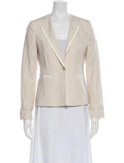 Pre-owned Max Mara Linen Blazer In Neutral